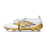 Adidas Predator 26 Elite Tongue White and Golden Firm Ground FG Football Boot
