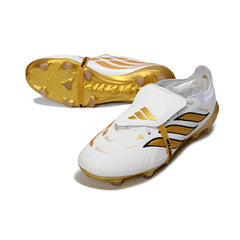 Adidas Predator 26 Elite Tongue White and Golden Firm Ground FG Football Boot