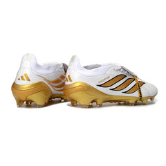 Adidas Predator 26 Elite Tongue White and Golden Firm Ground FG Football Boot