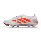 Adidas Predator 26 Elite Tongue White and Orange Firm Ground FG Football Boot