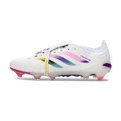 Adidas Predator 26 Elite Tongue White, Pink and Purple Firm Ground FG Football Boot