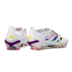 Adidas Predator 26 Elite Tongue White, Pink and Purple Firm Ground FG Football Boot