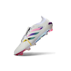 Adidas Predator 26 Elite Tongue White, Pink and Purple Firm Ground FG Football Boot