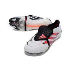 Adidas Predator 26 Elite Tongue White, Purple and Black Firm Ground FG Football Boot