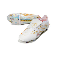 Adidas Predator 26 Elite Tongue Zidane White and Golden Firm Ground FG Football Boot