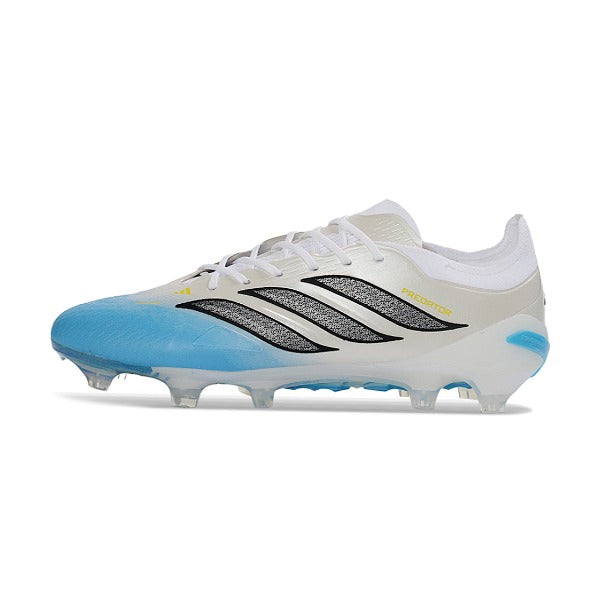 Adidas Predator 26 Elite White and Blue Firm Ground FG Football