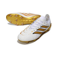 Adidas Predator 26 Elite White and Golden Firm Ground FG Football Boot
