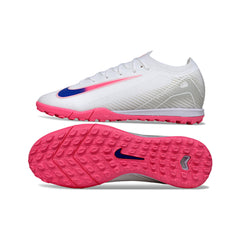 Nike Zoom Mercurial Vapor 16 Elite White Pink and Blue Turf TF Football Boot