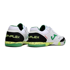 Joma Top Flex 24 IC White Green and Black Futsal Football Boot