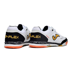 Joma Top Flex Rebound White Black and Orange Indoor IC Football Boot