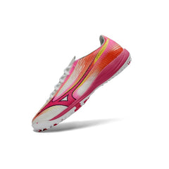 Mizuno Alpha III Elite White and Pink Turf TF Football Boot