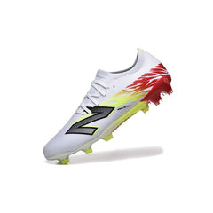 New Balance Furon Team V8 White and Red Firm Ground FG Football Boot