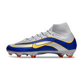 Nike Air Zoom Mercurial Superfly 10 Elite Gray and Blue Firm Ground FG Football Boot