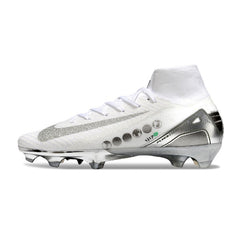Nike Air Zoom Mercurial Superfly 10 Elite White and Silver Firm Ground FG Football Boot