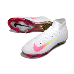 Nike Air Zoom Mercurial Superfly 10 Elite White and Pink Firm Ground FG Football Boot