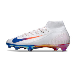 Nike Air Zoom Mercurial Superfly 10 Elite White Blue and Red Firm Ground FG Football Boot