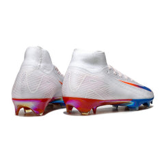 Nike Air Zoom Mercurial Superfly 10 Elite White Blue and Red Firm Ground FG Football Boot