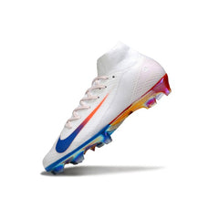 Nike Air Zoom Mercurial Superfly 10 Elite White Blue and Red Firm Ground FG Football Boot