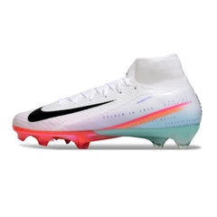 Nike Air Zoom Mercurial Superfly 10 Elite White Pink and Light Blue Firm Ground FG Football Boot