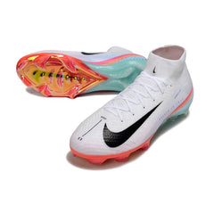 Nike Air Zoom Mercurial Superfly 10 Elite White Pink and Light Blue Firm Ground FG Football Boot