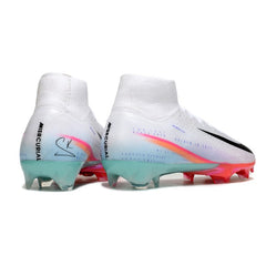 Nike Air Zoom Mercurial Superfly 10 Elite White Pink and Light Blue Firm Ground FG Football Boot
