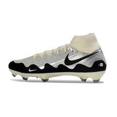 Nike x Patta Mercurial Superfly Elite Silver, Black and White Firm Ground FG Football Boot