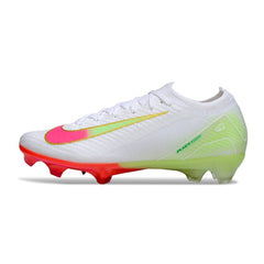 Nike Air Zoom Mercurial Vapor 16 Elite White Pink and Green Firm Ground FG Football Boot