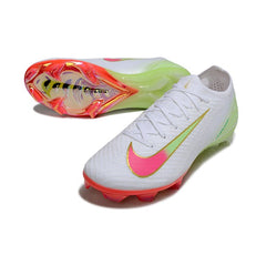 Nike Air Zoom Mercurial Vapor 16 Elite White Pink and Green Firm Ground FG Football Boot