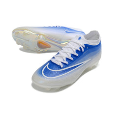 Nike Air Zoom Mercurial Vapor 17 Atomknit Elite White and Blue Firm Ground FG Football Boot