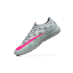 Nike Air Zoom Mercurial Vapor 17 Elite Gray and Pink Turf TF Kids Football Boot