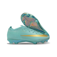 Nike Air Zoom Mercurial Vapor 17 Elite Light Blue and Golden Firm Ground FG Kids Football Boot