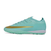 Nike Air Zoom Mercurial Vapor 17 Elite Light Green and Golden Turf TF Kids Football Boot
