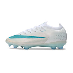 Nike Air Zoom Mercurial Vapor 17 Elite White and Light Blue Firm Ground FG Kids Football Boot