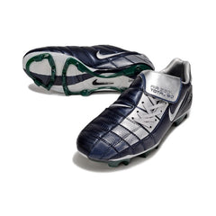 Nike Air Zoom Total 90 III Blue and Silver Firm Ground FG Football Boot