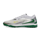 Nike Phantom 6 Elite Silver and Green Turf TF Football Boot