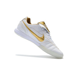 Nike Tiempo 7 R10 Elite White and Golden Indoor IC Football Boot