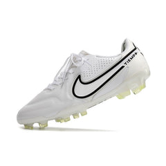 Nike Tiempo Legend 9 Elite White and Black Firm Ground FG Football Boot
