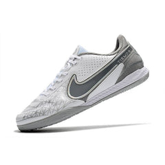 Nike Tiempo Legend 9 Elite White and Gray Indoor IC Football Boot