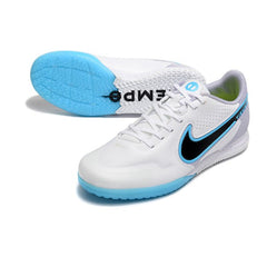 Nike Tiempo Legend 9 Elite White Grey and Blue Indoor IC Football Boot