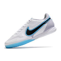 Nike Tiempo Legend 9 Elite White Grey and Blue Indoor IC Football Boot