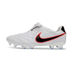 Nike Tiempo Ligera Elite White, Black and Orange Firm Ground FG Football Boot