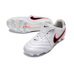 Nike Tiempo Ligera Elite White, Black and Orange Firm Ground FG Football Boot