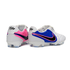 Nike Tiempo Ligera Elite White, Blue and Pink Firm Ground FG Football Boot