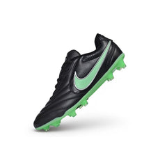Nike Tiempo Ligera Pro Black and Green Firm Ground FG Football Boot