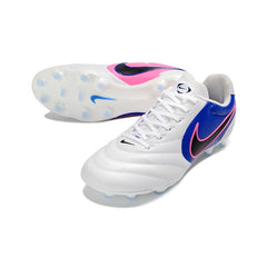 Nike Tiempo Ligera Pro White, Blue and Pink Firm Ground FG Football Boot