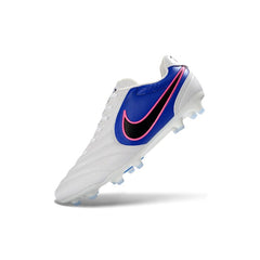 Nike Tiempo Ligera Pro White, Blue and Pink Firm Ground FG Football Boot