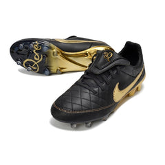 Nike Tiempo R10 Legend Elite Black and Golden Firm Ground FG Football Boot