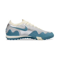 Nike x Patta Zoom Mercurial Vapor Elite White, Blue and Silver Turf TF Kids Football Boot