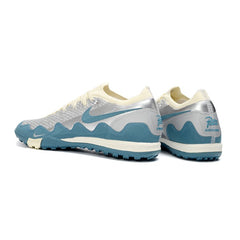 Nike x Patta Zoom Mercurial Vapor Elite White, Blue and Silver Turf TF Kids Football Boot