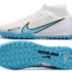 Nike Zoom Mercurial Superfly 9 Academy White and Blue Turf TF Football Boot
